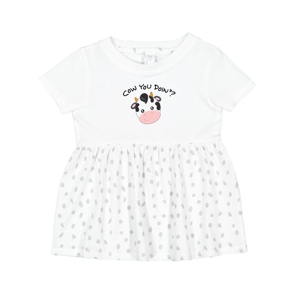 Inktastic Cow You Doin'? Cute Cow Girls Baby Dress