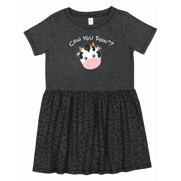 Inktastic Cow You Doin'? Cute Cow Girls Toddler Dress