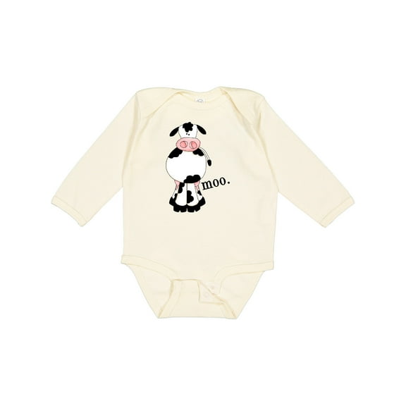Inktastic Cow-moo. Boys or Girls Long Sleeve Baby Bodysuit