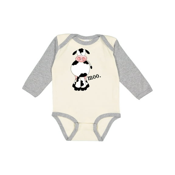 Inktastic Cow-moo. Boys or Girls Long Sleeve Baby Bodysuit