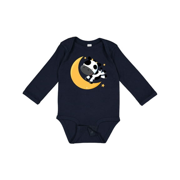 Inktastic Cow over the Moon Rhyme Boys or Girls Long Sleeve Baby Bodysuit
