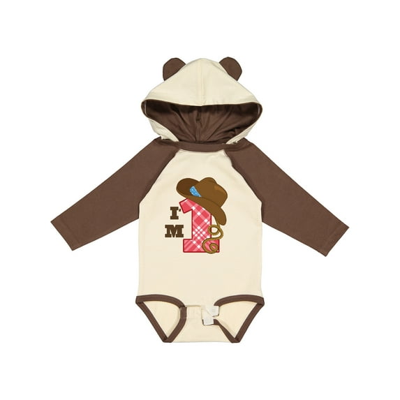 Inktastic Cowboy 1st Birthday Western Boys Long Sleeve Baby Bodysuit