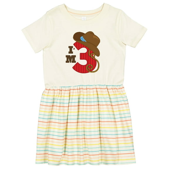 Inktastic Cowboy 3rd Birthday I'm Three Girls Toddler Dress