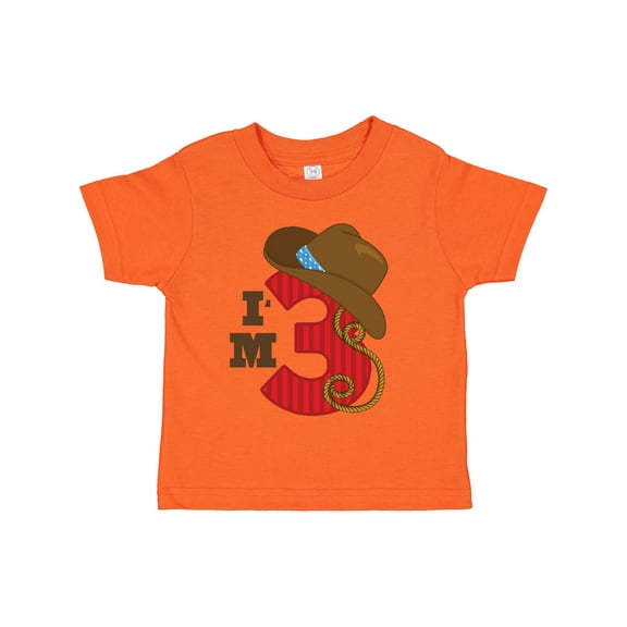Inktastic Cowboy 3rd Birthday I'm Three Girls Toddler T-Shirt