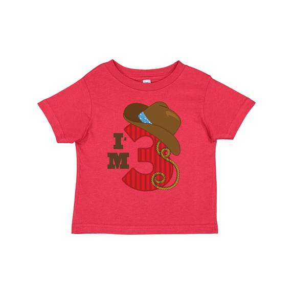 Inktastic Cowboy 3rd Birthday I'm Three Girls Toddler T-Shirt