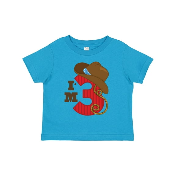 Inktastic Cowboy 3rd Birthday I'm Three Girls Toddler T-Shirt