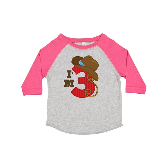 Inktastic Cowboy 3rd Birthday I'm Three Girls Toddler T-Shirt