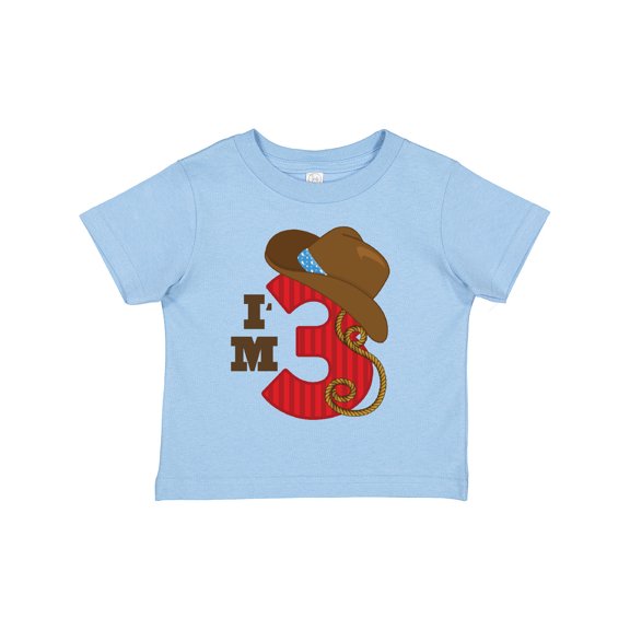 Inktastic Cowboy 3rd Birthday I'm Three Girls Toddler T-Shirt
