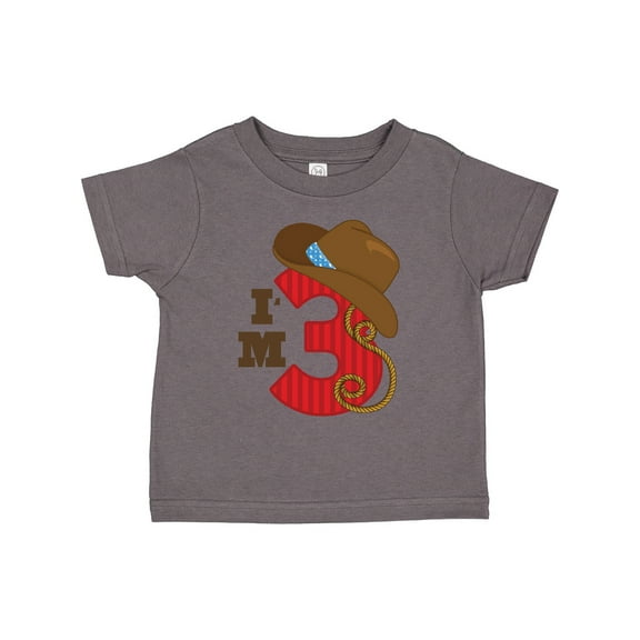 Inktastic Cowboy 3rd Birthday I'm Three Girls Toddler T-Shirt