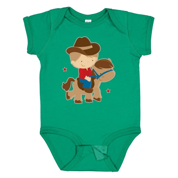 Inktastic Cowboy Boy on Pony Boys Baby Bodysuit