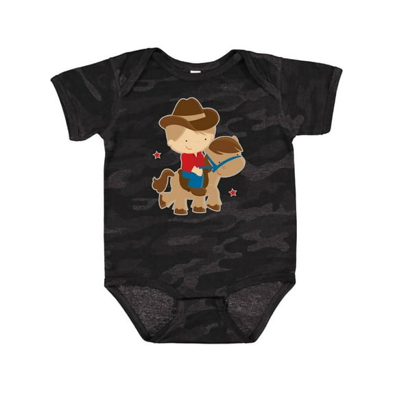 Inktastic Cowboy Boy on Pony Boys Baby Bodysuit