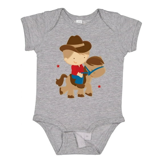 Inktastic Cowboy Boy on Pony Boys Baby Bodysuit