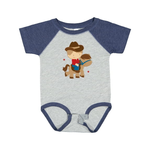 Inktastic Cowboy Boy on Pony Boys Baby Bodysuit