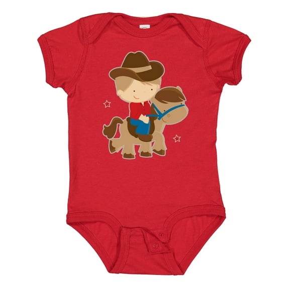 Inktastic Cowboy Boy on Pony Boys Baby Bodysuit
