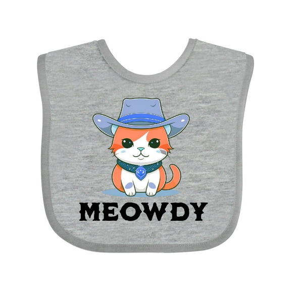 Inktastic Cowboy Cat Meowdy Boys or Girls Baby Bib