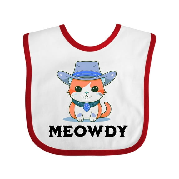 Inktastic Cowboy Cat Meowdy Boys or Girls Baby Bib