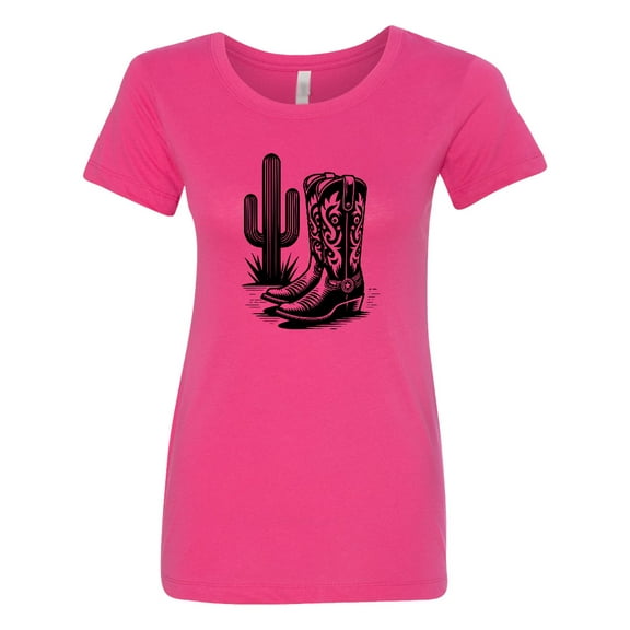 Inktastic Cowboy Cowgirl Boots Cactus Women's T-Shirt