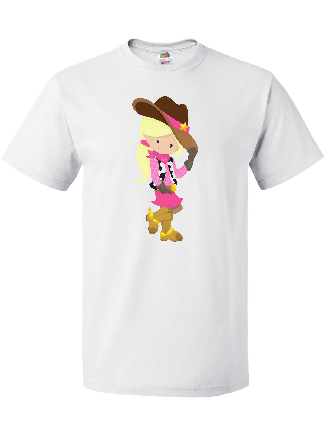 Inktastic Cowboy Girl, Girl With Cowboy Hat, Blonde Hair T-Shirt - image 1 of 4