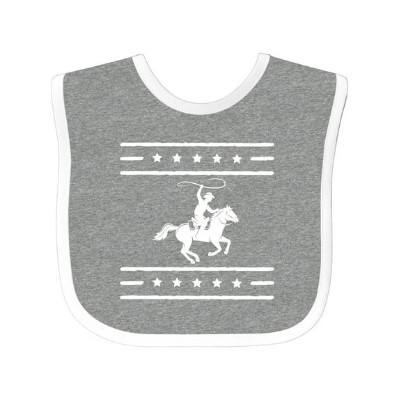 Inktastic Cowboy Silhouette Team Roping Rodeo Boys or Girls Baby Bib