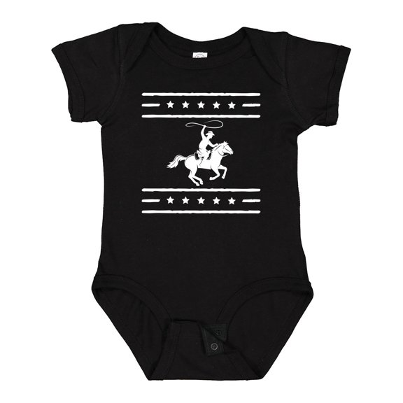 Inktastic Cowboy Silhouette Team Roping Rodeo Boys or Girls Baby Bodysuit