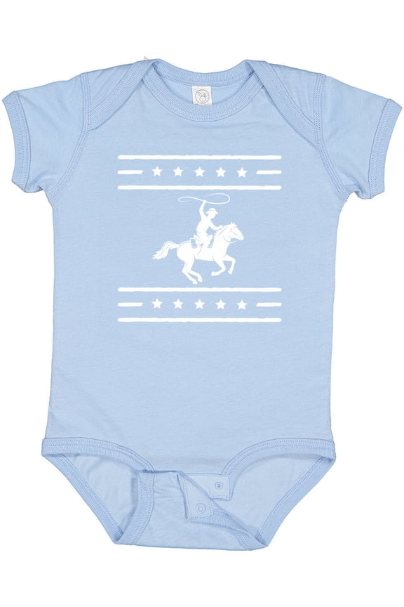 Cowboy Silhouette Team Roping Rodeo Boys or Girls Baby Bodysuit