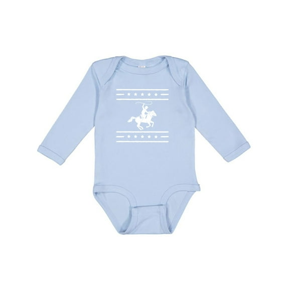 Inktastic Cowboy Silhouette Team Roping Rodeo Boys or Girls Long Sleeve Baby Bodysuit