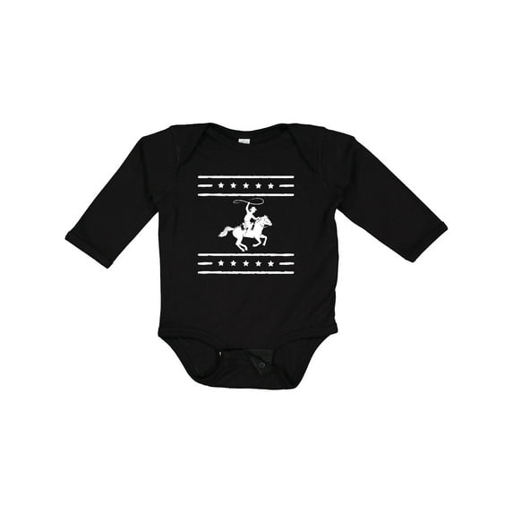 Inktastic Cowboy Silhouette Team Roping Rodeo Boys or Girls Long Sleeve Baby Bodysuit