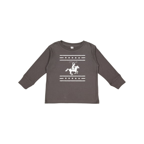 Inktastic Cowboy Silhouette Team Roping Rodeo Boys or Girls Long Sleeve Toddler T-Shirt