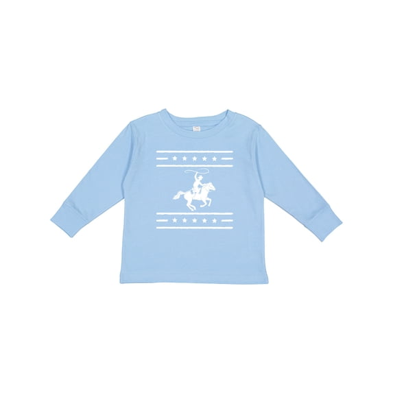 Inktastic Cowboy Silhouette Team Roping Rodeo Boys or Girls Long Sleeve Toddler T-Shirt