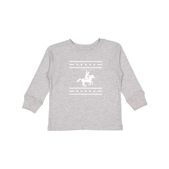 Inktastic Cowboy Silhouette Team Roping Rodeo Boys or Girls Long Sleeve Toddler T-Shirt