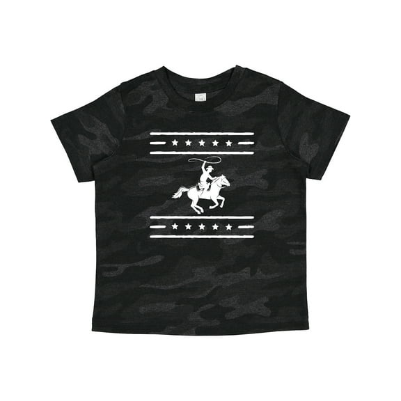 Inktastic Cowboy Silhouette Team Roping Rodeo Boys or Girls Toddler T-Shirt
