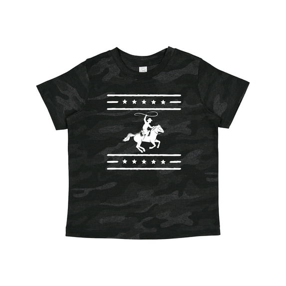 Inktastic Cowboy Silhouette Team Roping Rodeo Boys or Girls Toddler T-Shirt