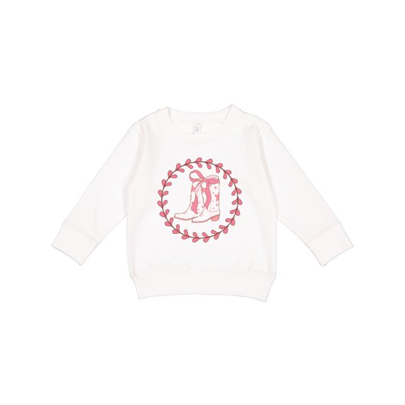 Inktastic Cowgirl Boots Western Wreath Toddler Sweatshirt
