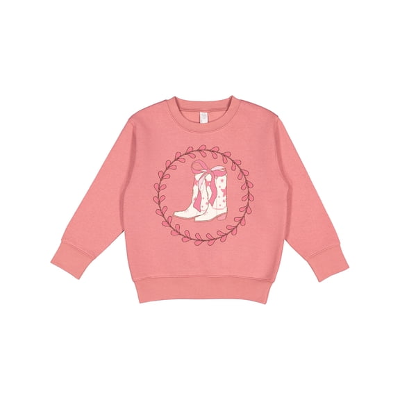 Inktastic Cowgirl Boots Western Wreath Toddler Sweatshirt