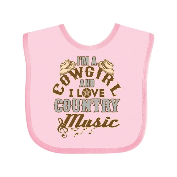Inktastic Cowgirl Country Music Lover Girls Baby Bib