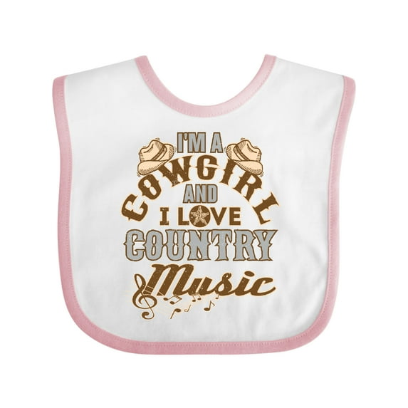 Inktastic Cowgirl Country Music Lover Girls Baby Bib