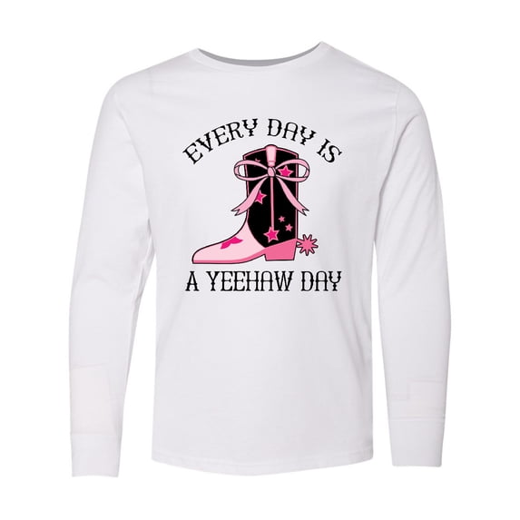 Inktastic Cowgirl Cute Yeehaw Day Long Sleeve Youth T-Shirt