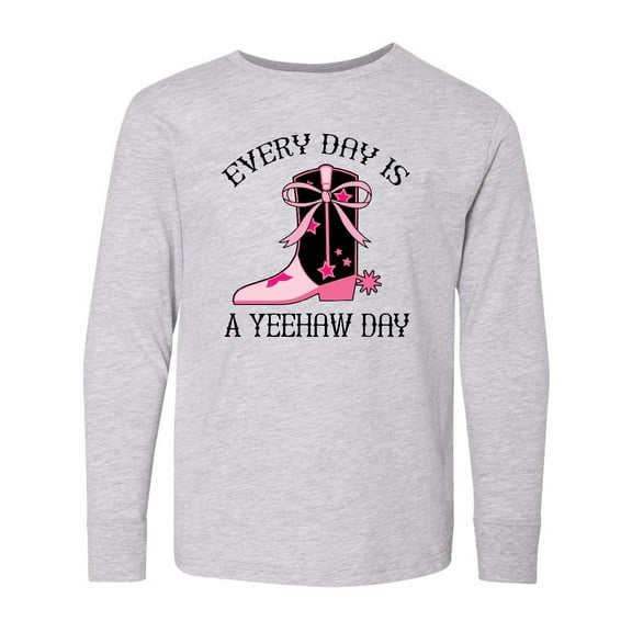 Inktastic Cowgirl Cute Yeehaw Day Long Sleeve Youth T-Shirt
