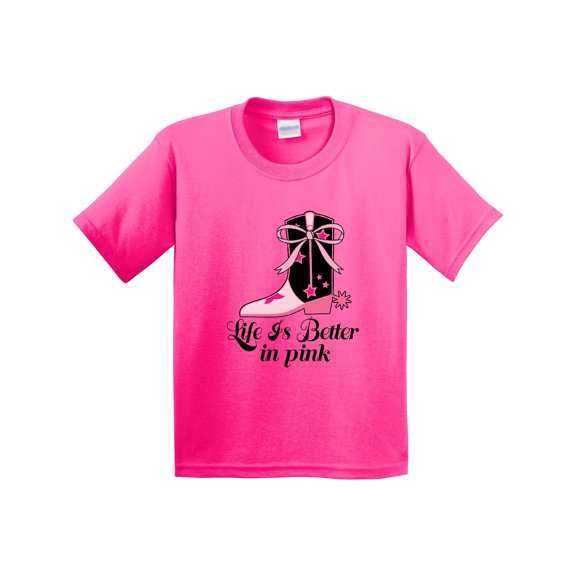Inktastic Cowgirl Life is Better in Pink Youth T-Shirt