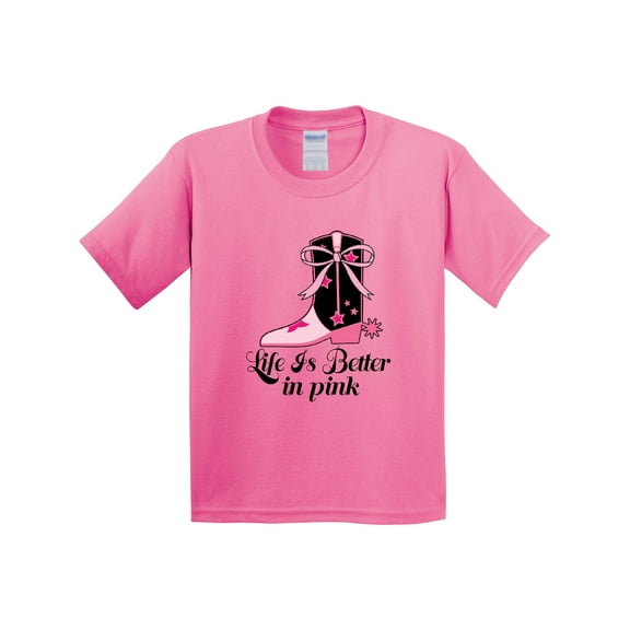 Inktastic Cowgirl Life is Better in Pink Youth T-Shirt