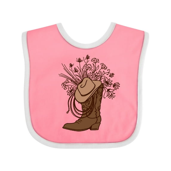Inktastic Cowgirl Rodeo Western Boot Girls Baby Bib