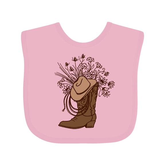 Inktastic Cowgirl Rodeo Western Boot Girls Baby Bib