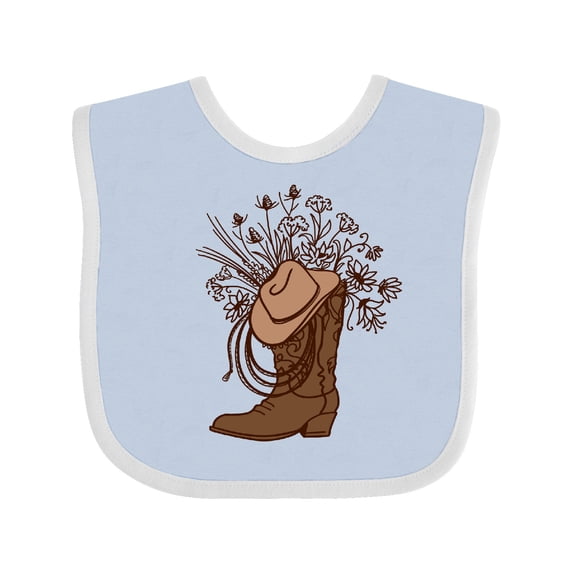 Inktastic Cowgirl Rodeo Western Boot Girls Baby Bib