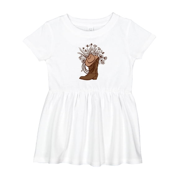 Inktastic Cowgirl Rodeo Western Boot Girls Baby Dress