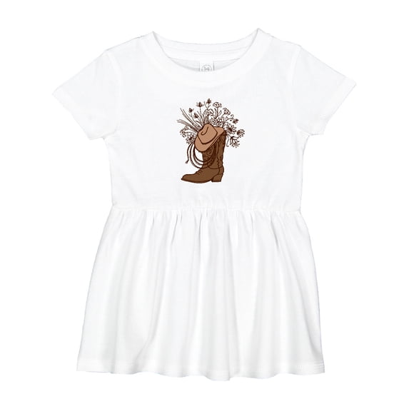 Inktastic Cowgirl Rodeo Western Boot Girls Baby Dress