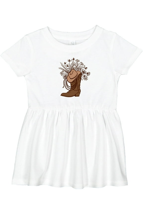 Cowgirl Rodeo Western Boot Girls Baby Dress