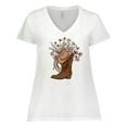 thumbnail image 1 of Inktastic Cowgirl Rodeo Western Boot Women's Plus Size V-Neck T-Shirt, 1 of 5