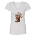 thumbnail image 1 of Inktastic Cowgirl Rodeo Western Boot Women's V-Neck T-Shirt, 1 of 5