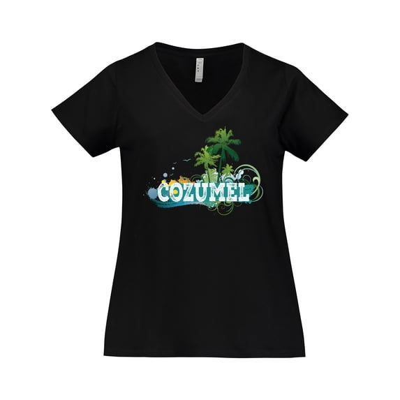 Inktastic Cozumel Mexico Vacation Cruise Women's Plus Size V-Neck T-Shirt