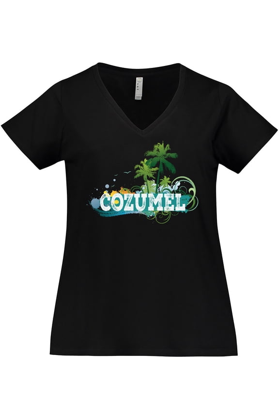 Cozumel Mexico Vacation Cruise Women's Plus Size V-Neck T-Shirt
